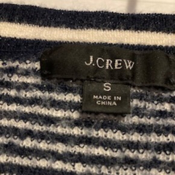 J. Crew Navy and White Stripe Merino Wool, Girls sweater, Size Small - Picture 5 of 5